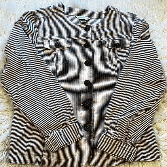 Christopher & Banks Jackets & Blazers - Christopher & Banks Brown Striped Jacket